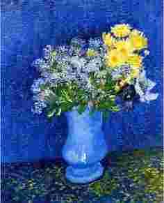 Vincent Van Gogh Vase with Lilacs, Daisies Anemones Norge oil painting art